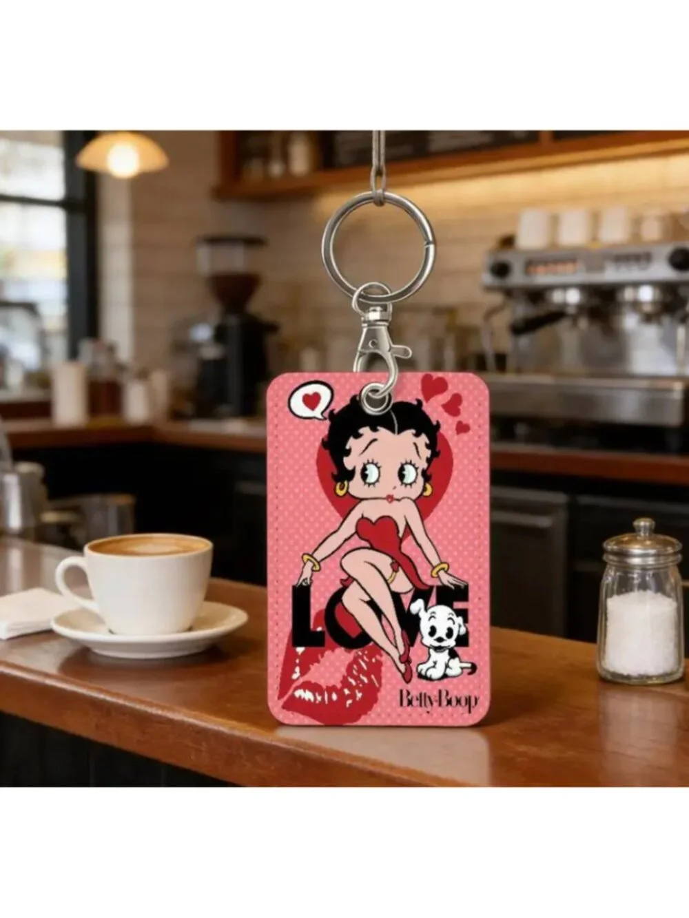 Betty Boop LOVE ID Badge Holder Keychain Cute Card Holder Lanyard Accessory Gift